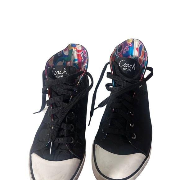 Coach Black and White High-Top Sneakers - Picture 3 of 8